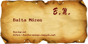 Balta Mózes névjegykártya